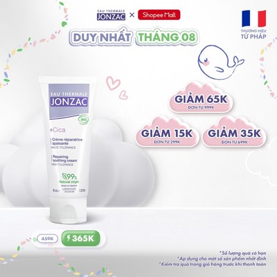 Kem làm dịu kích ứng, siêu hồi phục hữu cơ CICA JONZAC cho bé và cả gia đình 40ml