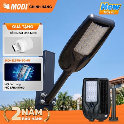 Đèn Liền Thể Hình Lá SLT98-30W MODI SOLAR Phiên Bản Nâng Cấp Năng Lượng Mặt Trời Phủ Sáng Rộng