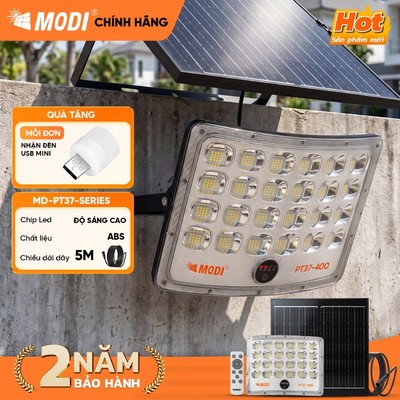 Đèn Pha LED Bề Mặt Cong Năng Lượng Mặt Trời MODI SOLAR Ánh Sáng Trắng, Độ Sáng Cao