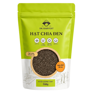 Hạt chia chính hãng 100% DK HARVEST, hạt chia đen độ tinh khiết cao, chia seeds for your health