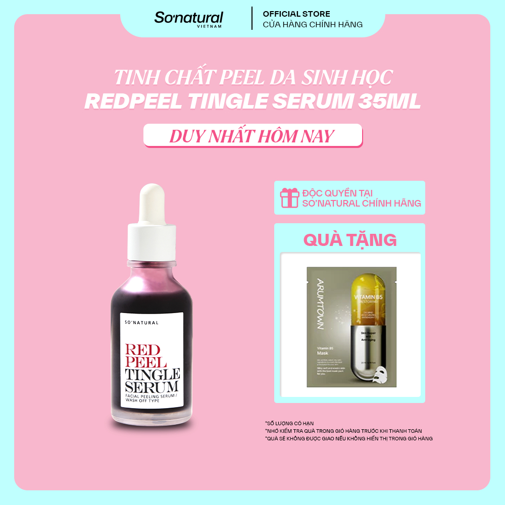 [35ML] Serum Tinh Chất Red Peel So Natural - Peel Da Lành Tính, Đào Thải Tế Bào Chết & Làm Sáng, Khô