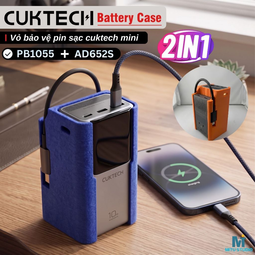 Ốp Bảo Vệ CUKTECH 10 Mini PB1055 + AD652S 65W 2in1 – Case Bảo Vệ Chống Trầy, Gọn Gàng Tiện Dụng, Có 
