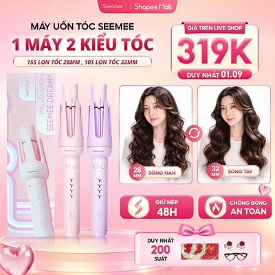 [GIÁ 343 TẠI LIVE ACCESSTRADE]  Máy uốn tóc làm xoăn tự động SeeMee tóc tạo kiểu nhanh đường kính 32mm, KOL KOC