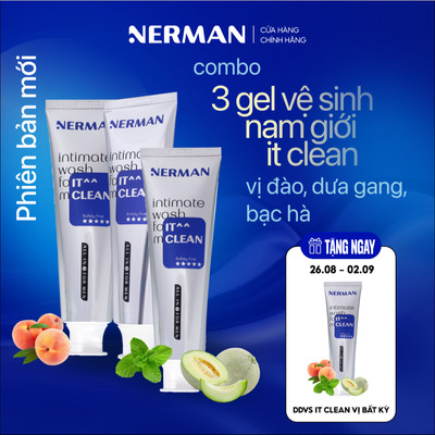 Gel vệ sinh nam giới Nerman IT CLEAN hương vị hoa quả 100ml/chai