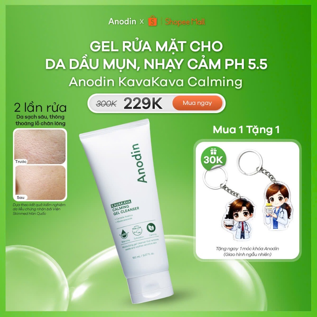 [VHL x ANODIN] Gel rửa mặt Anodin KavaKava Calming Gel Cleanser 150ml