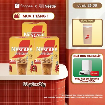 Combo 3 Hộp Cà phê Hòa tan NESCAFÉ CAFÉ SỮA ĐÁ 10 gói Nhân đôi sánh quyện