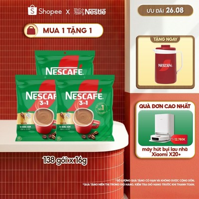 Combo 3 Bịch Cà phê Hòa tan NESCAFÉ VỊ RANG ĐẬM 46 gói Đậm Thơm Hoàn Hảo