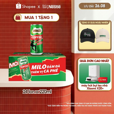  Thùng Sữa Lúa Mạch Nestle Milo Pro Cà Phê Lon 4(6x220ml)