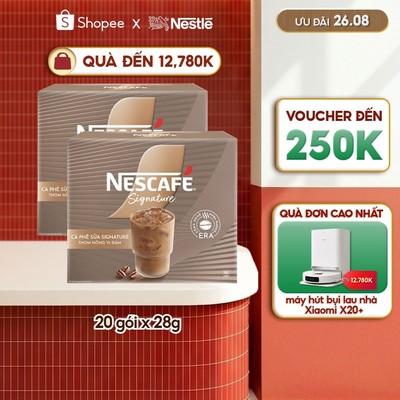Combo 2 hộp Cà phê sữa NESCAFÉ Signature Hộp 10 gói THƠM NỒNG VỊ ĐẬM