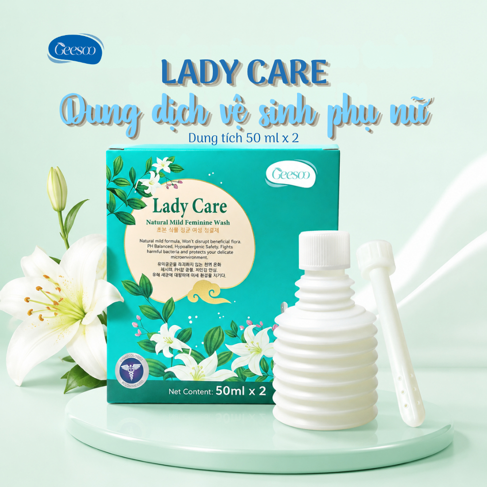 [GEESOO] Combo 2 Dung Dịch Vệ Sinh Phụ Nữ Lady Care 50MLx2 – Dịu Nhẹ Làm Sạch, Khử Mùi, Cân Bằng pH