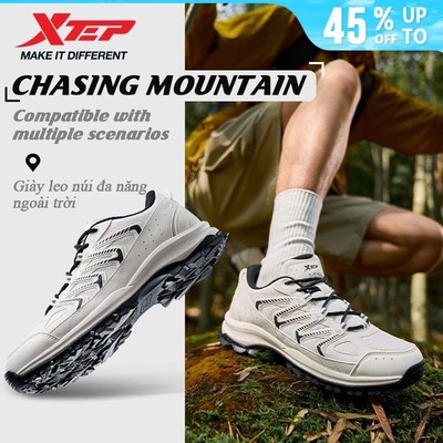 XTEP Chasing Mountain Giày chạy địa hình với hệ thống bảo vệ lực kéo 360° và hệ thống chống trượt sinh học dạng răng