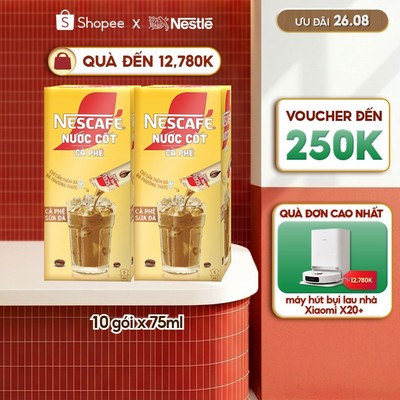 COMBO 2 HỘP NƯỚC CỐT CÀ PHÊ NESCAFÉ - CÀ PHÊ SỮA ĐÁ (hộp 5 gói x 75 ml)