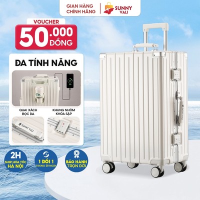 Vali du lịch SUNNY LUMI LM01/RAYMOND CAO CẤP- Vali nhựa PC + ABS khung nhôm xách tay, kí gửi 20/24 và 28 inch