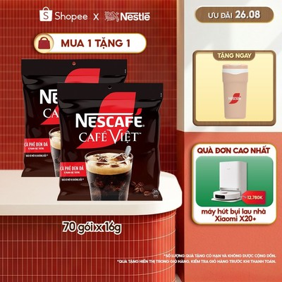 Combo 2 Bịch Cà phê Hòa tan NESCAFÉ CAFÉ VIỆT 35 gói Vị Mạnh đặc trưng