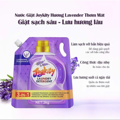 [COMBO 2] Nước Giặt Joykity Hương Lavender An Toàn Cho Da Hỗ Trợ Làm Sạch Vết Bẩn Lưu Hương 24 Giờ