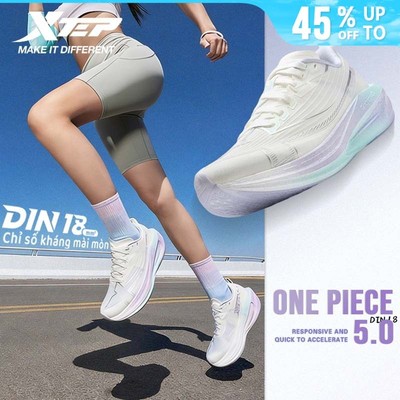 XTEP One Piece 5.0 Giày chạy nữ+ Thiết kế giả năm ngón +Công nghệ ACE cải thiện tốc độ, đế ngoài marathon CPU siêu bề