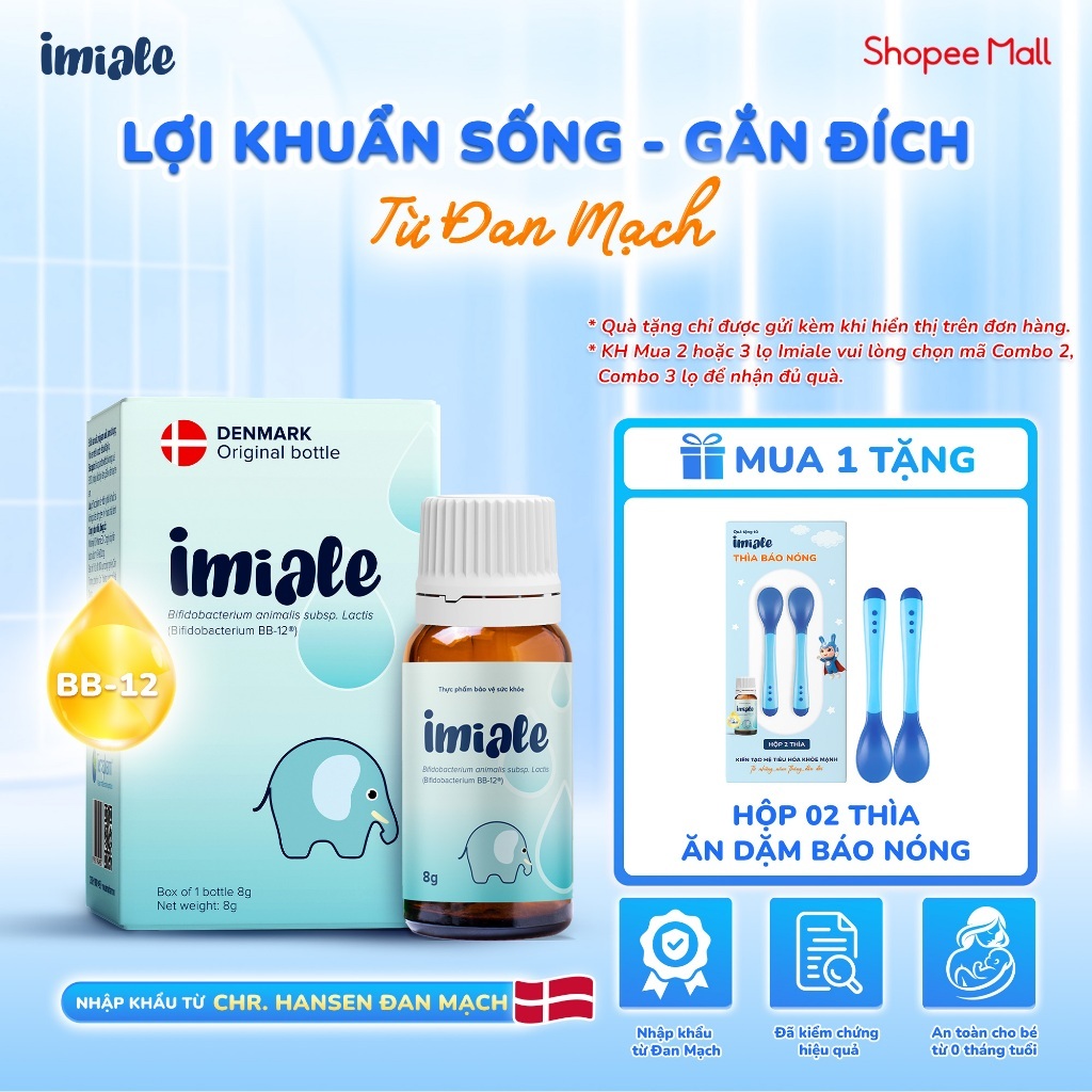 IMIALE bổ sung lợi khuẩn BB-12, hỗ trợ cải thiện hệ vi sinh đường ruột, giúp tăng cường tiêu hóa