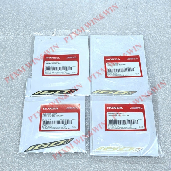 Mark Chữ 160, Tem chữ 160 SH 2020+ - 86833-K0S-V90ZA/ 86833-K0S-V90ZB/ 86833-K0S-V90ZC/ 86833-K0S-V9