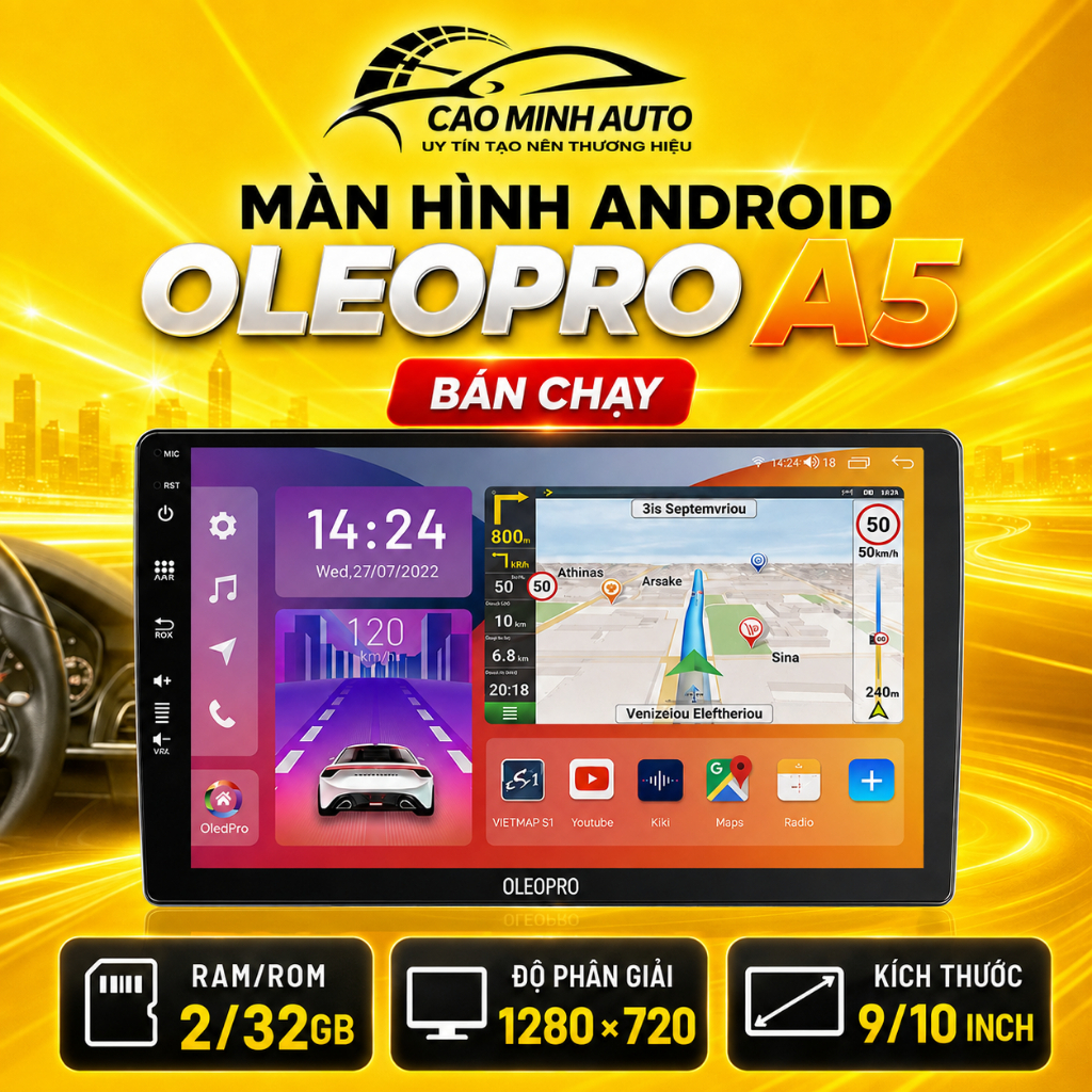 Màn Hình OLEDPRO A5 5G Lắp SIM Vào Mạng Chỉ Đường GPS Radio Bluetooth Đa Chức Năng