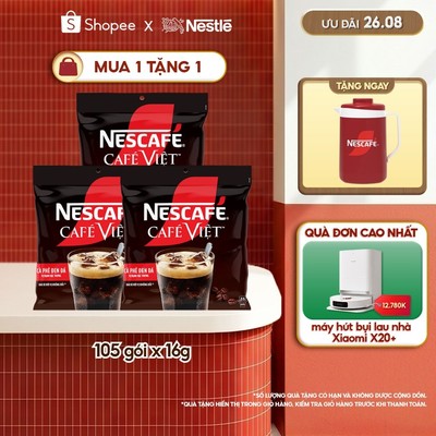 Combo 3 Bịch Cà phê Hòa tan NESCAFÉ CAFÉ VIỆT 35 gói Vị Mạnh đặc trưng