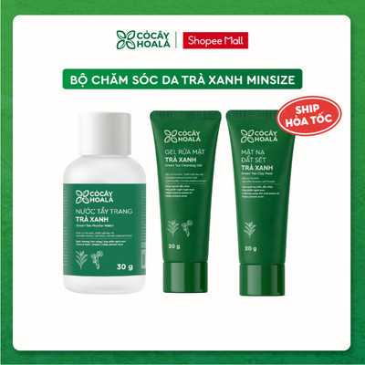 Combo Minisize Chăm sóc da Trà xanh Cỏ cây hoa lá, làm sạch sâu, góp phần ngừa mụn