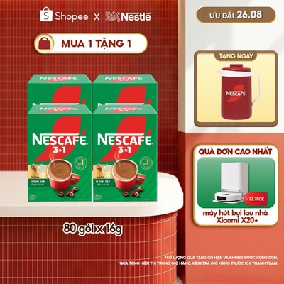[Tặng Ca đá Nescafé] Combo 4 Hộp Cà phê Hòa tan NESCAFÉ VỊ RANG ĐẬM 20 gói Đậm Thơm Hoàn Hảo