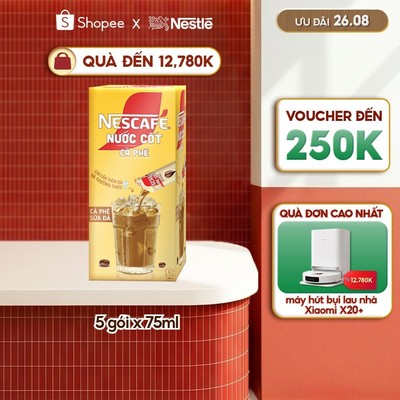 Nước cốt cà phê NESCAFÉ - CÀ PHÊ SỮA ĐÁ (Hộp 5 gói x 75ml)