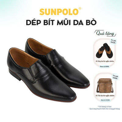 Giày tây nam da bò thủ công cao cấp SUNPOLO MU8003