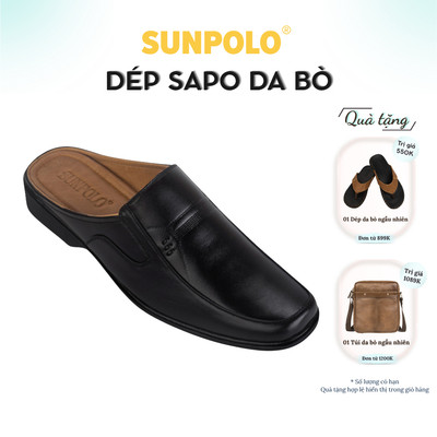 Giày sục nam da bò cao cấp SUNPOLO SPO001
