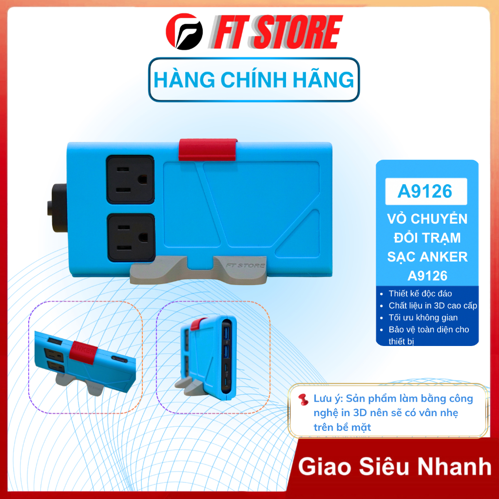 Vỏ Chuyển Đổi Cho Trạm Sạc Anker A9126 – Giá Đỡ In 3D Decor Bàn, Phụ Kiện Setup Góc Làm Việc, Tối Ưu