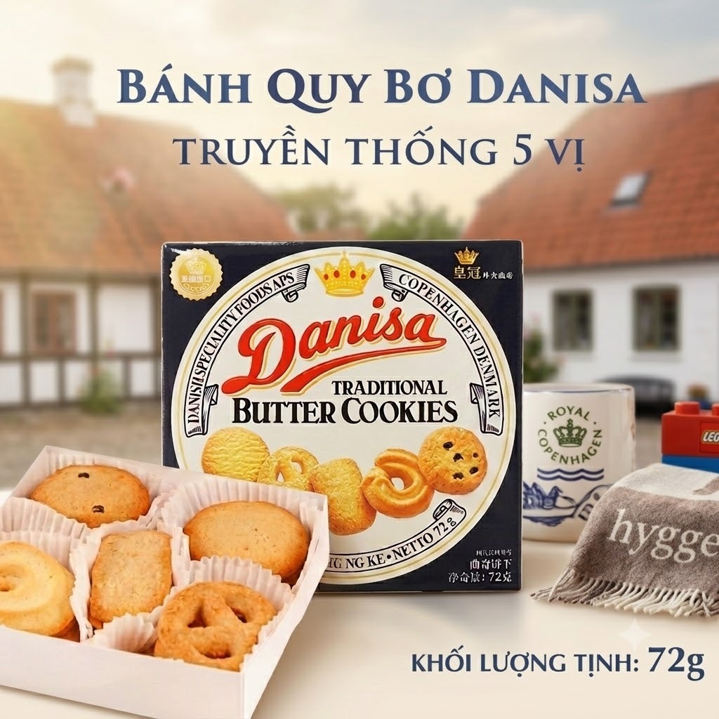 [Mini] Bánh Quy Bơ Danisa Traditional Butter Cookies 72G Bánh Thơm Giòn Đẳng Cấp Châu Âu