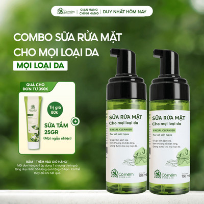 Bộ 2 Chai Sữa Rửa Mặt Tạo Bọt Sạch Sâu Không Khô Da Dành Cho Da Dầu Khô Thường Cỏ Mềm