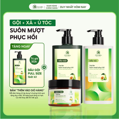 Bộ Chăm Sóc Tóc Suôn Mượt Phục Hồi Trái Bơ Cỏ Mềm