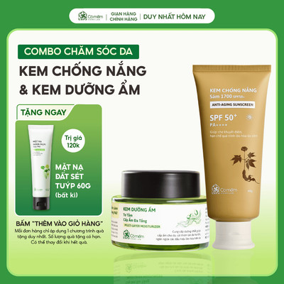 Combo Kem Chống Nắng Và Kem Dưỡng Ẩm Tơ Tằm Cấp Ẩm Phục Hồi Da Cỏ Mềm