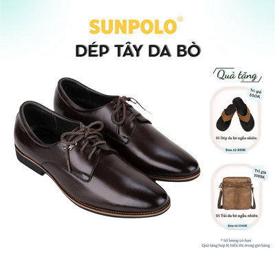 Giày tây nam Da bò cao cấp SUNPOLO giày đi làm văn phòng công sở SPH286