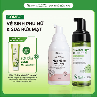 Combo Bọt Vệ Sinh Mây Hồng Và Bọt Rửa Mặt Cỏ Mềm