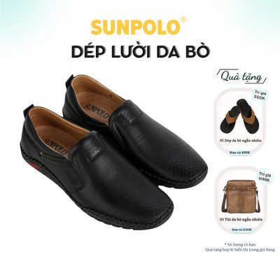 Giày lười nam Da bò cao cấp SUNPOLO mang đi chơi đi làm CS5054