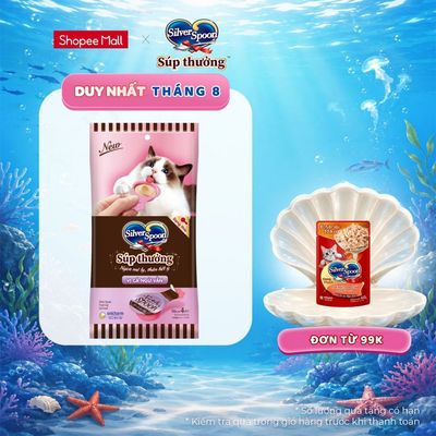 Súp Thưởng Silver Spoon Dạng Thìa Cho Mèo Vị Cá Ngừ/Vị Cá Ngừ Vằn/Vị Thịt Gà/ Hải Sản/Cá Hồi (40g/gói)