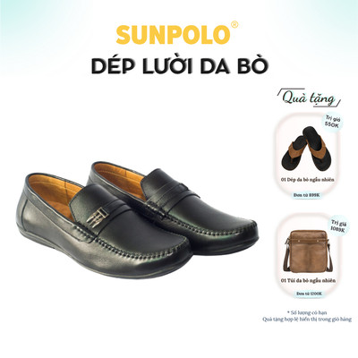 [ Xả kho ] Giày lười nam Da bò cao cấp SUNPOLO đi làm công sở, đi chơi MU2516