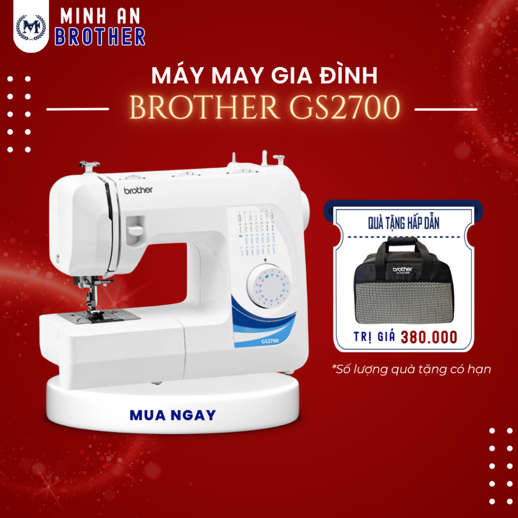 Máy May Gia Đình Đa Năng Brother GS2700, Xỏ Chỉ Tự Động, Bảo Hành 12 Tháng