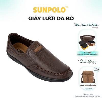 Giày lười nam Da bò cao cấp SUNPOLO LS4010