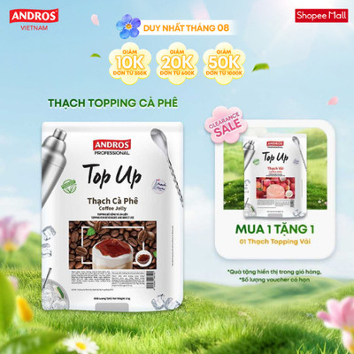 Thạch Topping Cà Phê - Không Chất Bảo Quản - ANDROS TOP UP - Nguyên liệu pha chế - 1KG