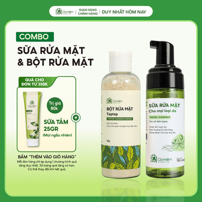 Bộ Chăm Sóc Da Gồm Bọt Rửa Mặt Và Bột Taptap Giúp Sạch Mụn Đầu Đen Cỏ Mềm