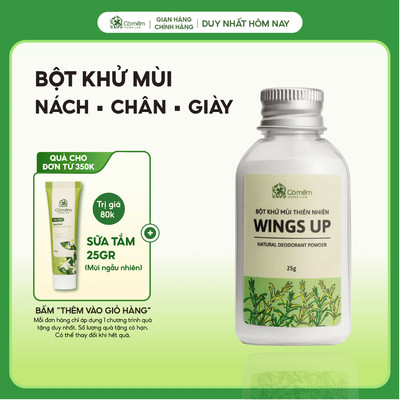 Bột Khử Mùi Wings Up Khử Mùi Hôi Chân Hôi Nách Giày KIếm Soát Mồ Hôi Hôi Cỏ Mềm 25g