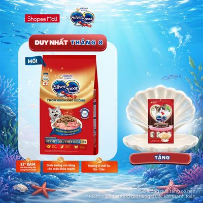 Thức ăn hạt cho mèo trong nhà Silver Spoon - Vị thịt gà & thịt cừu / Cá Hồi (1kg)