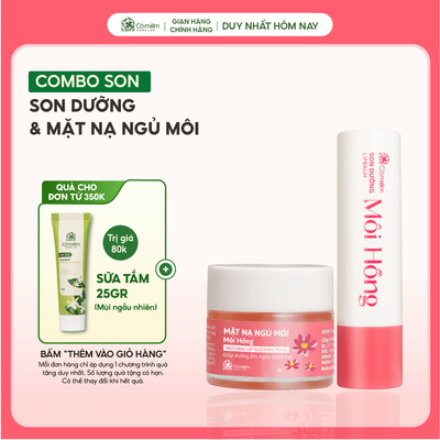 Combo Môi Hồng Son Dưỡng Mặt Nạ Ngủ Môi Cỏ Mềm