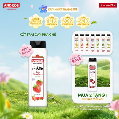 [BEST SELLER] Xốt Trái Cây Pha Chế - Làm từ trái cây thật - ANDROS FRUIT MIX - Nguyên liệu pha chế - 820ml