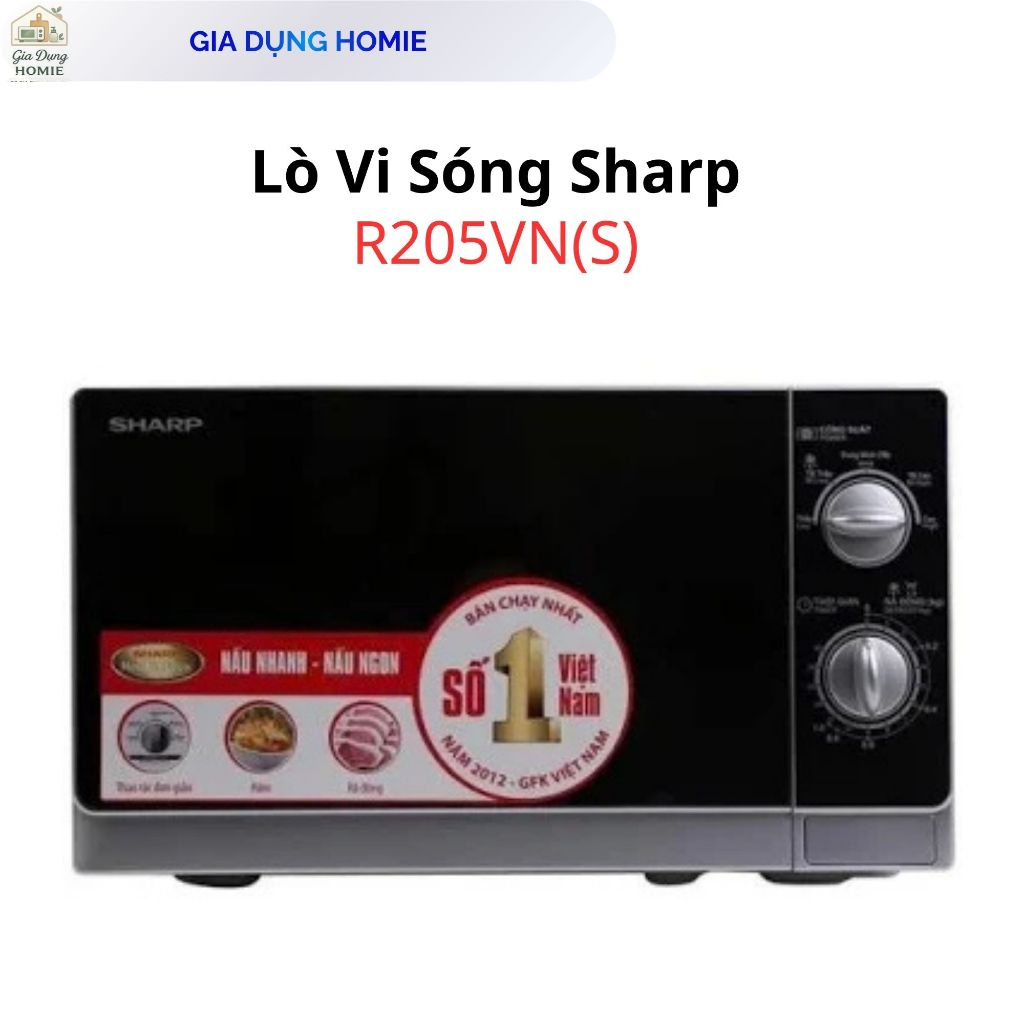 Lò Vi Sóng Cơ Shrap R-205VN(S) 20L Bảo Hành Chính Hãng 12 Tháng
