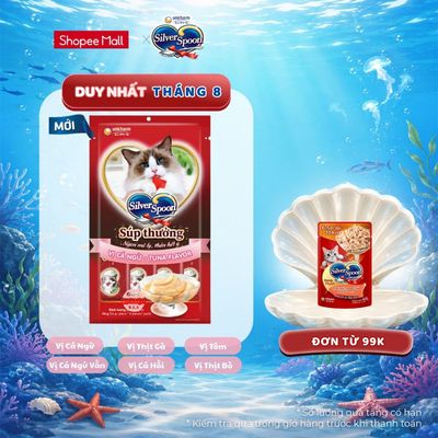 Súp thưởng Silver Spoon dạng thanh cho mèo 56g ( 4 thanh 14g) - 6 Vị Thơm Ngon