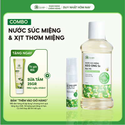 Bộ Combo Nước Súc Miệng Và Xịt Thơm Chăm Sóc Răng Miệng Ngừa Hôi Cỏ Mềm